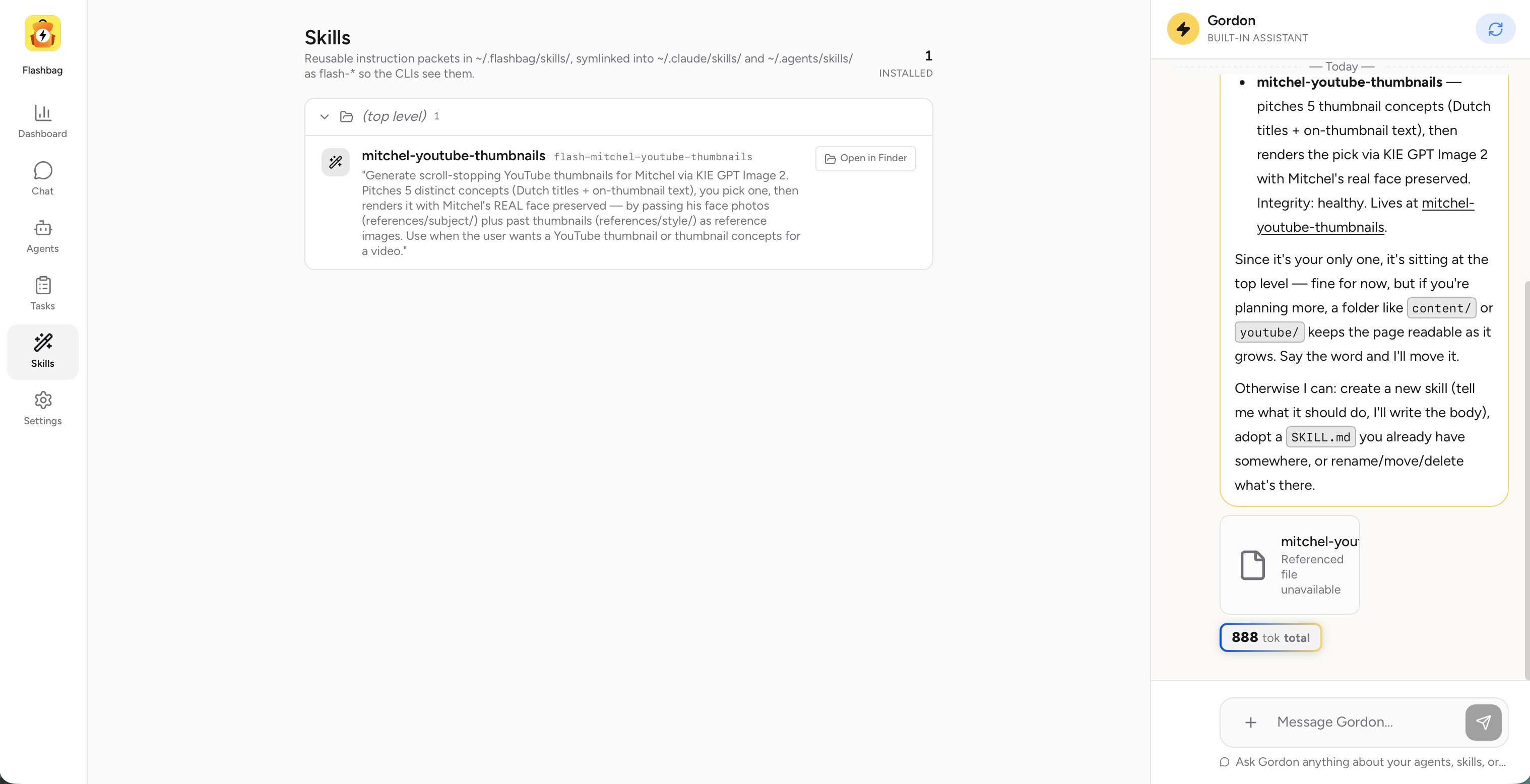 Flashbag - Skills. Reusable instruction packets shared by every agent.